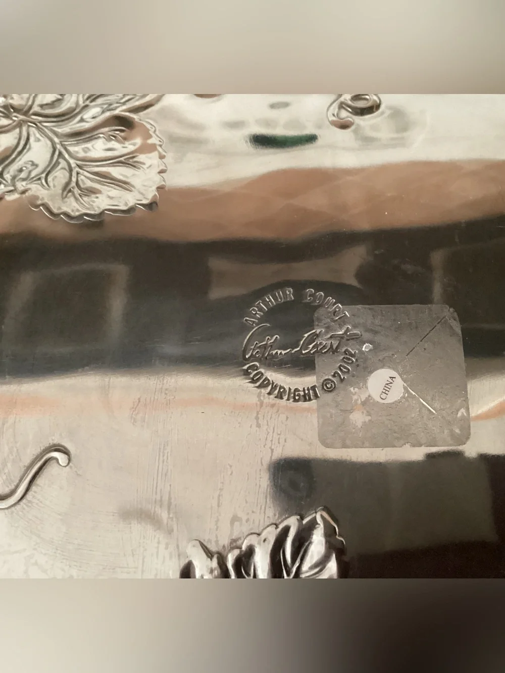 Vintage Arthur Court Grape Vine Aluminum Metal Serving Tray 19” X 8” - IEC